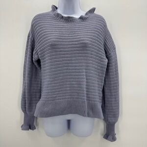 Madewell‎ Knit Ruffle Sweater Purple Sz Medium